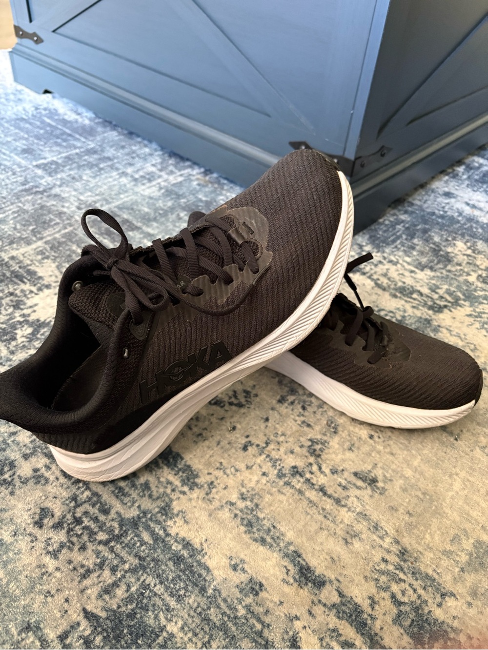 HOKA Solimar Men’s 10.5 Black White Lightweight Running Shoes